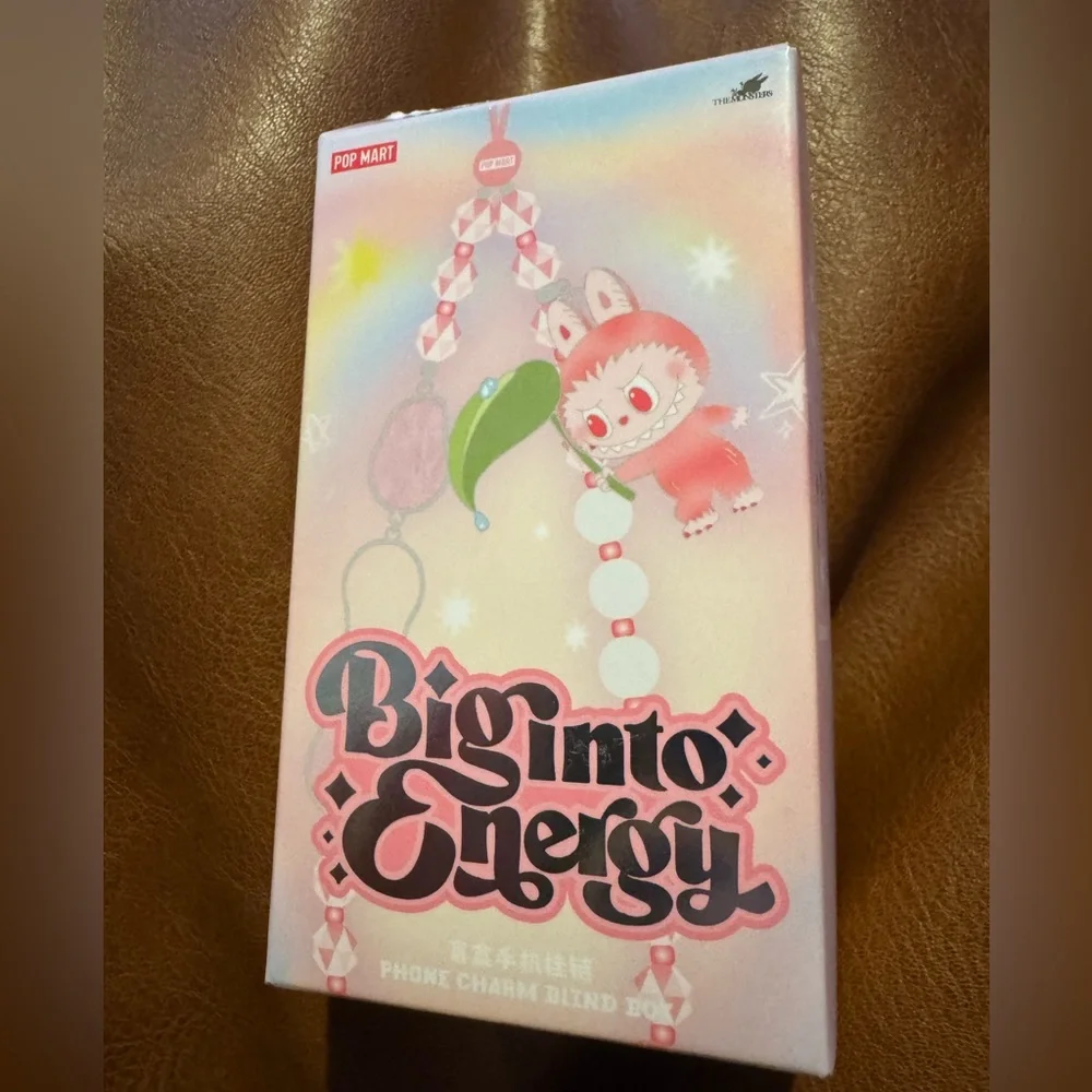 Pop Mart Big Into Energy Labubu Phone Charm Happiness Open Box